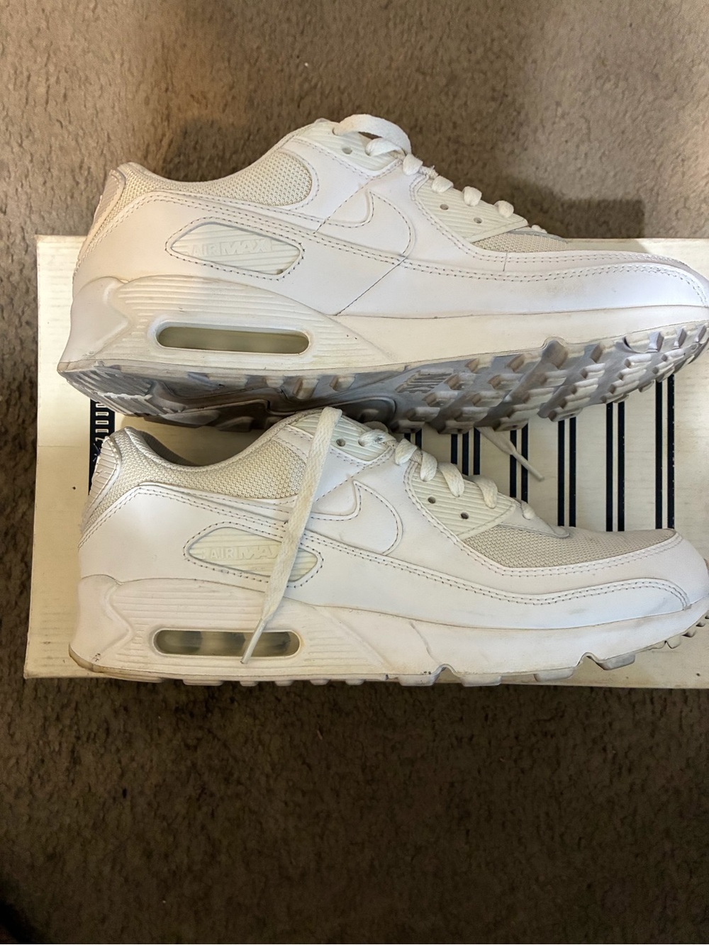 Nike White Air Max Leather & Mesh Sneakers